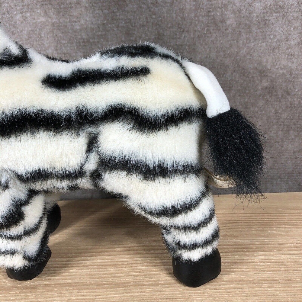 Vintage America Wego Plush Zebra Stuffed Animal 10” Standing Black White #2161 - Picture 5 of 12